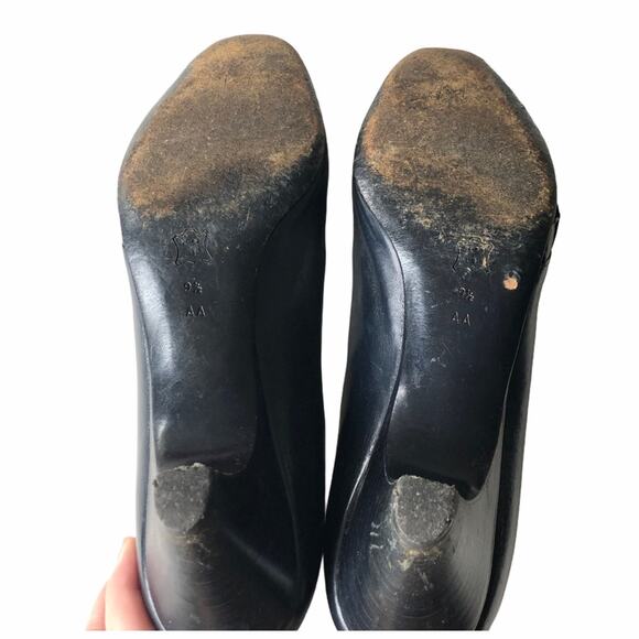 Bruno Magli Peep Toe Pump Navy 9.5 AA Vintage - Picture 8 of 16